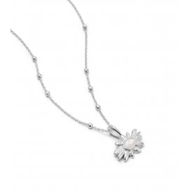 Mother of Pearl Flower Necklace DBN03_SLV