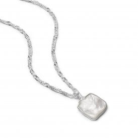 Organic Mother Of Pearl Necklace SN18_SLV