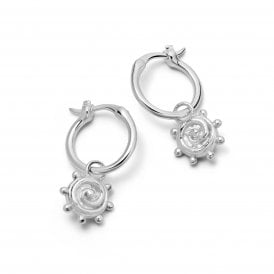 Spiral Sun Charm Earrings SE22_SLV