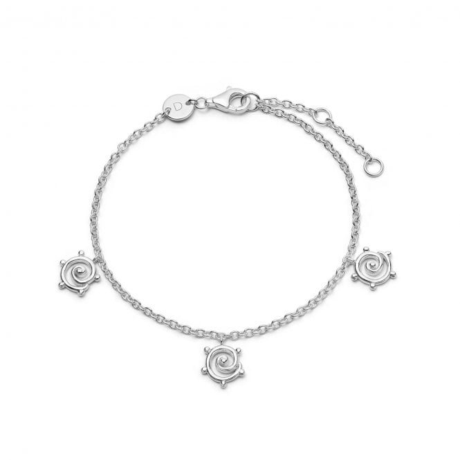 Daisy Spiral Sun Drop Bracelet SBR08_SLV