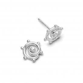 Spiral Sun Mini Stud Earrings SE23_SLV