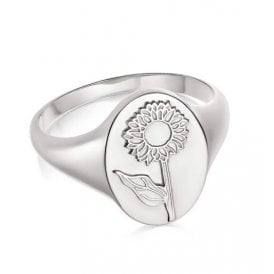 Sunflower Signet Ring XS FR09_SLV