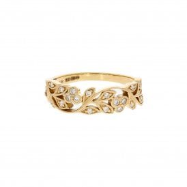 0.22 Carat 18ct Yellow Gold Floral Eternity Ring