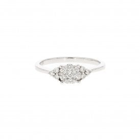 0.24 Carat 9ct White Gold Cluster Ring