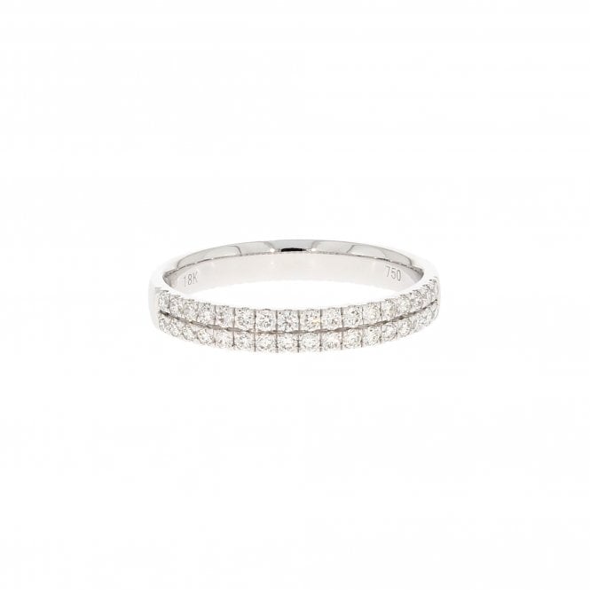 Diamond 0.37 Carat Brilliant Cut 18ct White Gold Half Eternity Ring 