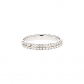 0.37 Carat Brilliant Cut 18ct White Gold Half Eternity Ring 