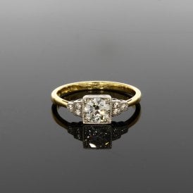 0.50 Carat Art Deco Style Platinum Solitaire Ring