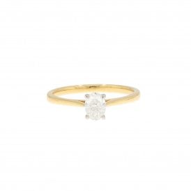 0.50 Carat G Colour SI1 Clarity 18ct Yellow Gold Ring