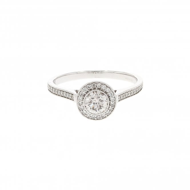 Diamond 0.50 Carat G-H Colour SI2 Clarity Certificated 9ct White Gold Ring