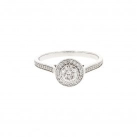 0.50 Carat G-H Colour SI2 Clarity Certificated 9ct White Gold Ring