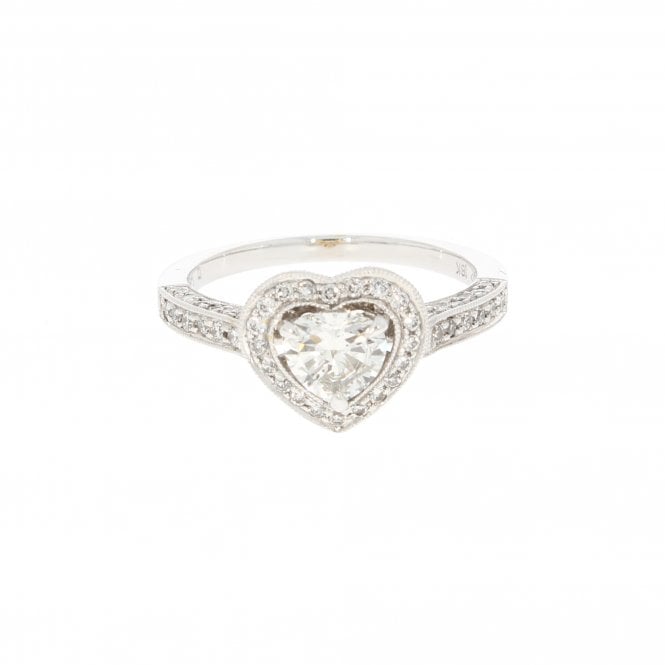 Diamond 0.50 Carat Heart Shape 18ct White Gold Ring 