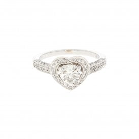 0.50 Carat Heart Shape 18ct White Gold Ring 