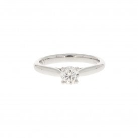 0.51 Carat Brilliant Cut Colour H Si Clarity Platinum Solitaire Ring