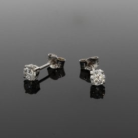 0.60 Carat D Colour VVS2 Clarity 9ct White Gold Stud Earrings