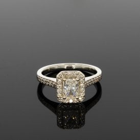 0.61 Carat E Colour VS2 Clarity Platinum Cluster Ring