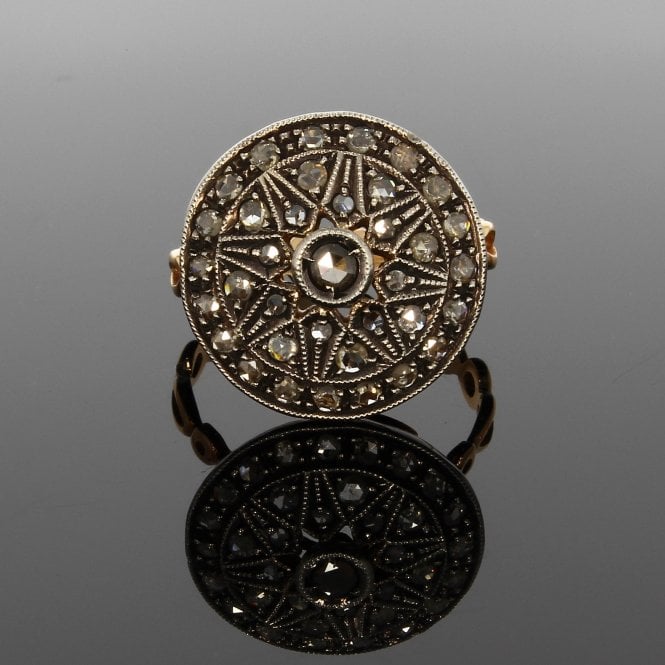 Diamond 0.61 Carat Edwardian Style 14ct Rose Gold Cluster Ring
