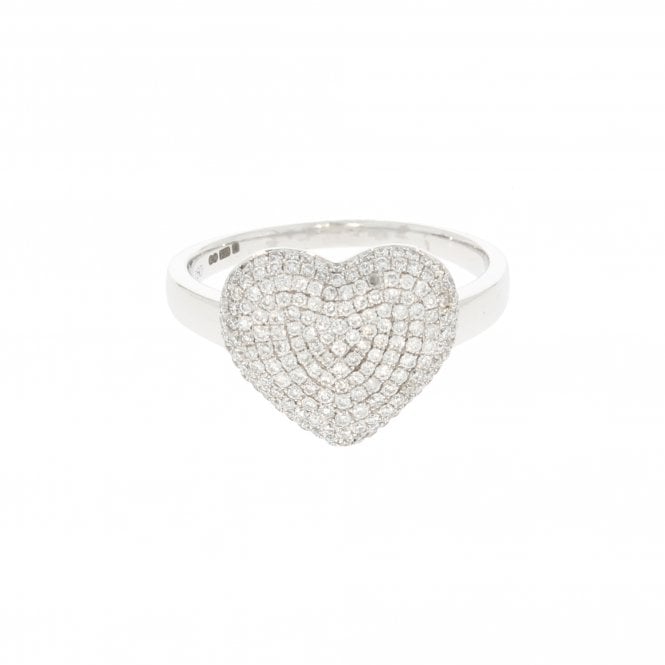 Diamond 0.63 Carat Brilliant Cut 18ct White Gold Heart Ring