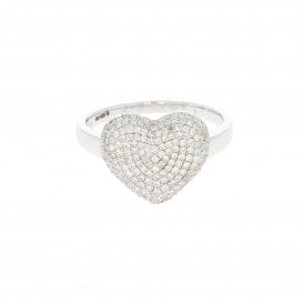 0.63 Carat Brilliant Cut 18ct White Gold Heart Ring
