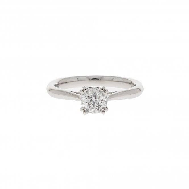 Diamond 0.63 Carat E Colour I1 Clarity Certified Platinum Ring
