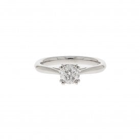 0.63 Carat E Colour I1 Clarity Certified Platinum Ring