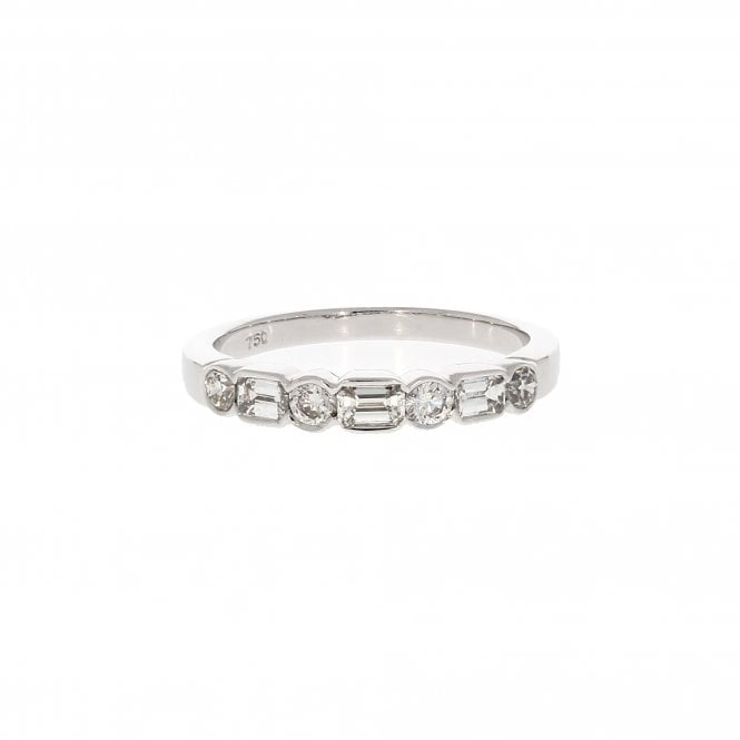 Diamond 0.70 Carat Trapeze & Brilliant Cut 18ct White Gold Eternity Ring