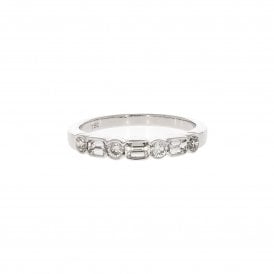 0.70 Carat Trapeze & Brilliant Cut 18ct White Gold Eternity Ring