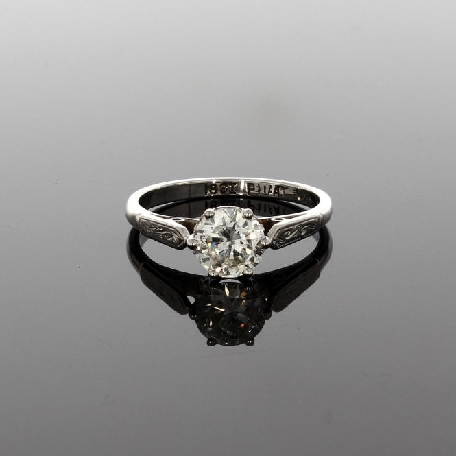 Diamond 0.81ct Brilliant Cut Solitaire 18ct White Gold & Platinum Ring