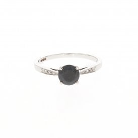 0.88 Carat 18ct White Gold Solitaire Ring