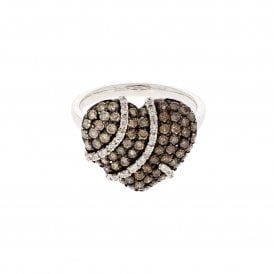 0.96 Carat Cinnamon Colour 18ct White Gold Heart Ring