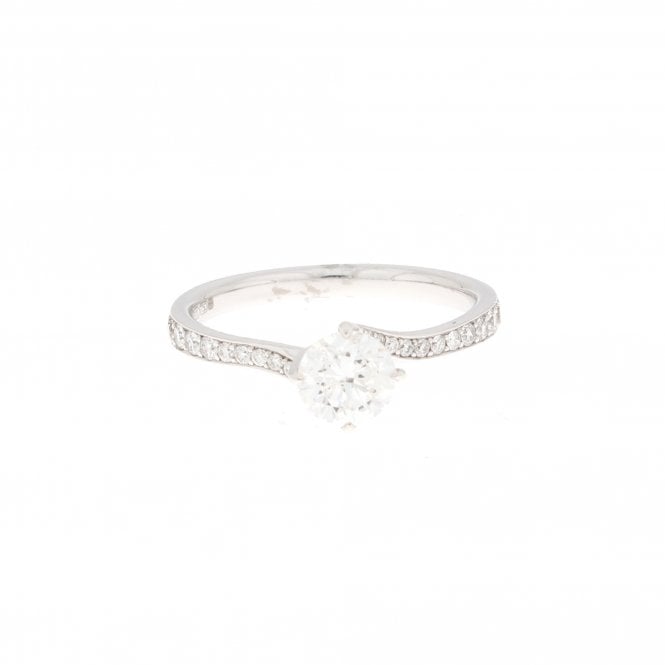 Diamond 0.96 Carat F Colour SI2 Clarity Certified 18ct White Gold Ring
