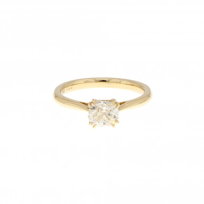 Diamond 0.99 Carat 18ct Yellow Gold Cushion Cut Ring