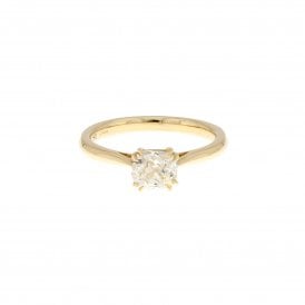 0.99 Carat 18ct Yellow Gold Cushion Cut Ring