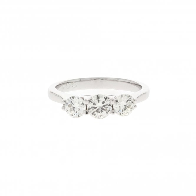 Diamond 1.00 Carat 18ct White Gold Trilogy Ring 