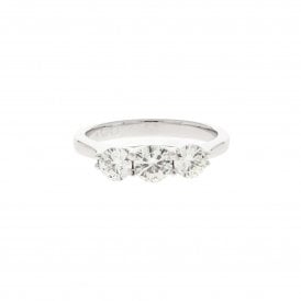 1.00 Carat 18ct White Gold Trilogy Ring 