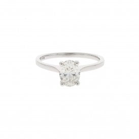 1.00 Carat Oval 18ct White Gold Ring