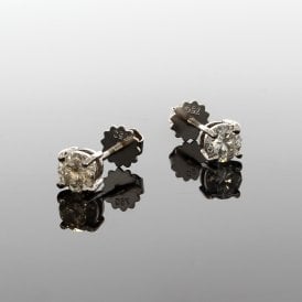 1.00ct White Gold Stud Earrings
