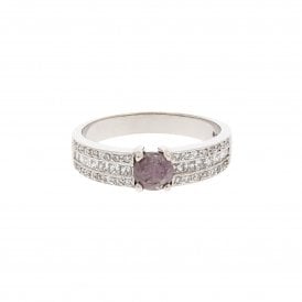 1.06 Carat Brilliant & Princess Cut 18ct White Gold Ring