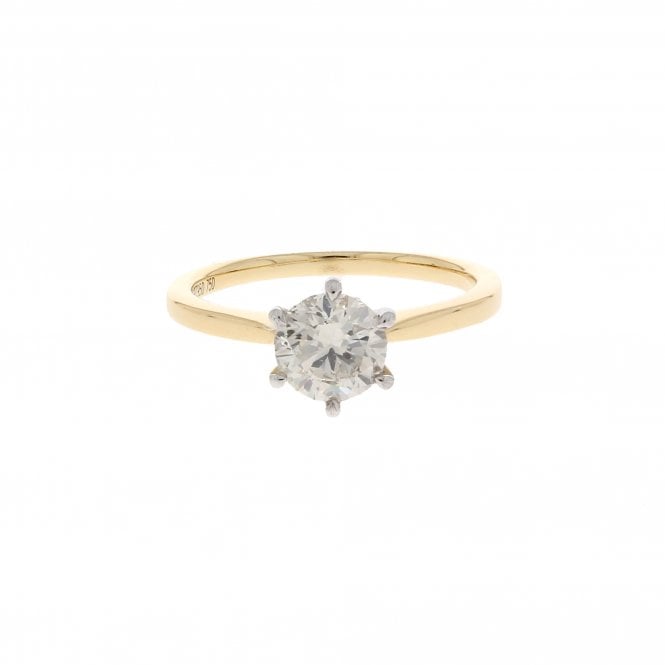 Diamond 1.09 Carat Brilliant Cut J Colour I1 Clarity 18ct Yellow Gold Ring 