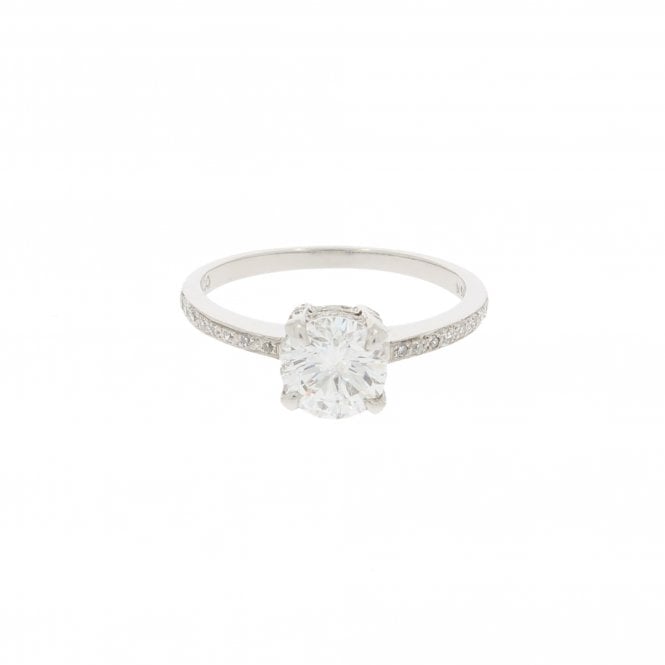 Diamond 1.10 Carat E Colour SI1 Clarity 0.13ct Setting Platinum Solitaire Ring