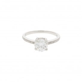 1.10 Carat E Colour SI1 Clarity 0.13ct Setting Platinum Solitaire Ring