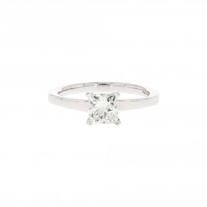 Diamond 1.10 Carat Princess Cut 18ct White Gold Solitaire Ring