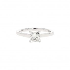 1.10 Carat Princess Cut 18ct White Gold Solitaire Ring