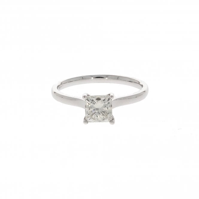 Diamond 1.10 Carat Princess Cut 18ct White Gold Solitaire Ring