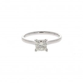 1.10 Carat Princess Cut 18ct White Gold Solitaire Ring
