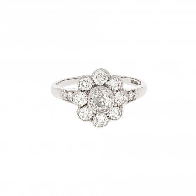 Diamond 1.17 Carat Vintage Style Platinum Ring