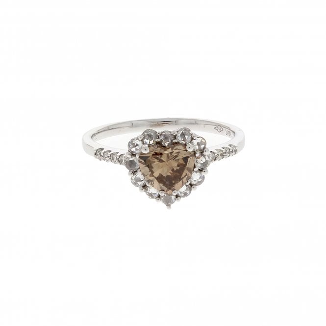Diamond 1.47 Carat Heart Shaped 18ct White Gold Ring