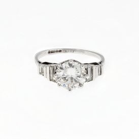 1.88 Carat Brilliant Cut Centre 0.24 Shoulders 18ct White Gold Ring