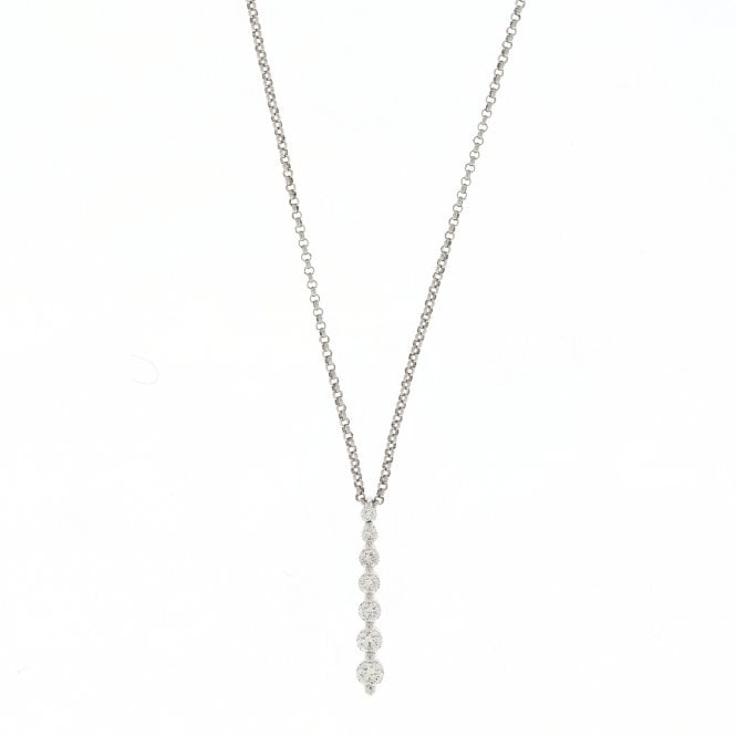Diamond 18ct White Gold 7 Stone Pendant