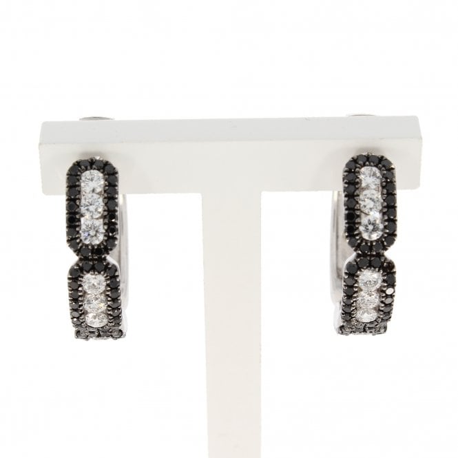 Diamond 18ct White Gold Hoop Earrings