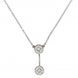 18ct White Gold Necklace & Bar Pendant